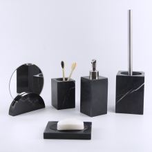 Customized square marble bathroom accessory set
