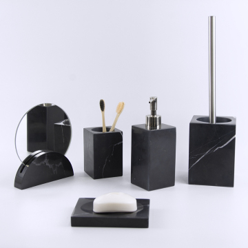 Customized square marble bathroom accessory set