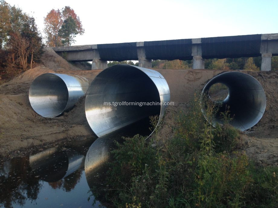 Dipasang Mesin Panel Beralun Kerucut Culvert