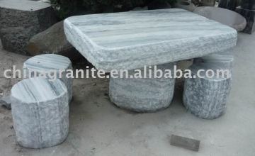 stone garden table and bench