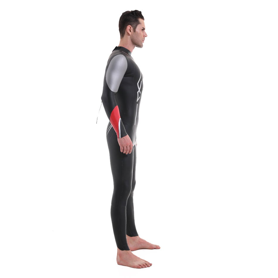 Seackin Mens 3mm νεοπρένιο πίσω φερμουάρ triathlon wetsuits
