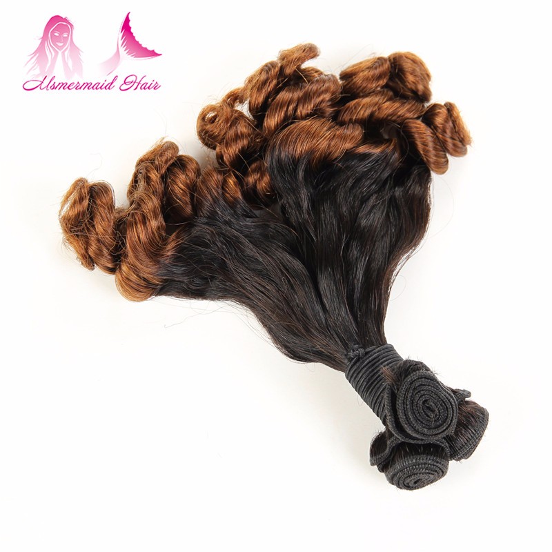 Human Hair Brazilian Wholesale Fumi Style Weave Bundles, 2 Ton Color Ombre Hair Extension Bundles