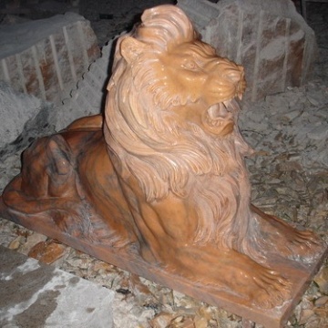 Big Stone White Marble Lion Statues