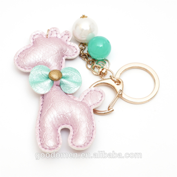 genuine leather keychain giraffe keychain braided leather key charms key chains