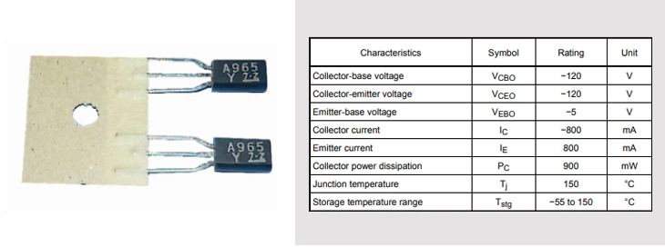 Toshiba 2SA965-Y A965-Y to-92L PNP Power Transistor in-Line Transistor