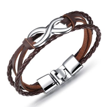Cheap womens mens leather infinity bracelet