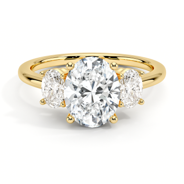 IGI 18K Gold Lab Diamond three stone Ring