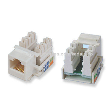 UTP Cat5e Keystone Jack with PC and ABS Housing, Gold PlatedNew