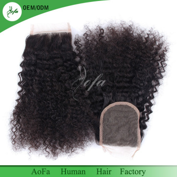 Curly Brazilian Hair Human Remy Hair Accessory Keratin Hair Closure