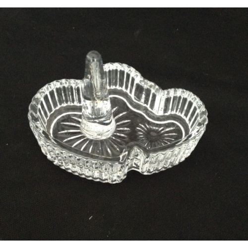 Double Heart Shaped Glass Ring Holders For Wedding