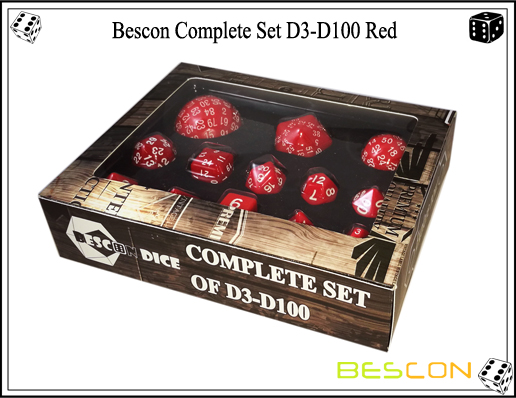 Komplettes Würfel Set D3-D100 (8) Complete Dice Set D3-D100 (8)