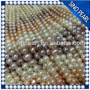 AA 3-10mm multi colors near round freshwater pearl strand