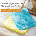 Household Kitchen Absorb Wood Pulp Fiber Cleaning Cloth