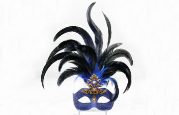 15 Inch Blue Venetian Party Masks / Fancy Dress Masks For Female