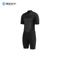 Seaskin Mens แขนสั้นสีดำ zipperless shorty wetsuit