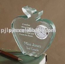 crystal plaque with clock souvenir gift & home deco & office deco