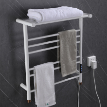 White Steel Heated Smart Towel Rail - New Style Wall Mount Bathroom Electric Rack