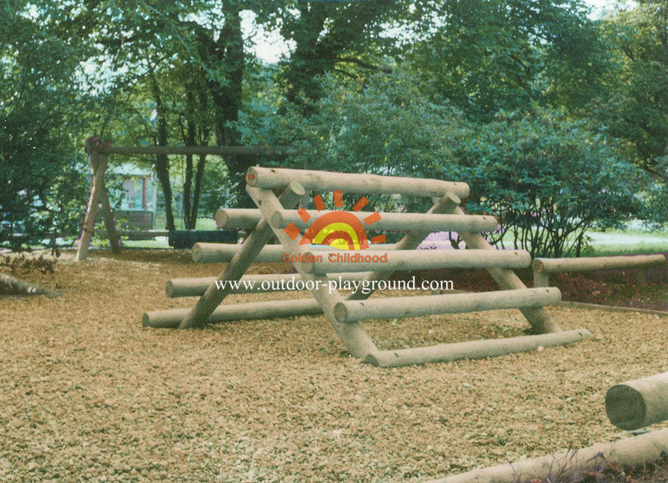 outdoor log frame tunnel net climber for children