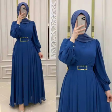 PROMISTAR Chiffon Fabric Muslim Dress