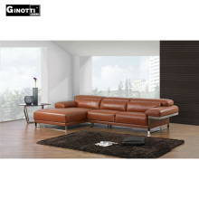Orange color italy modern leather sofa