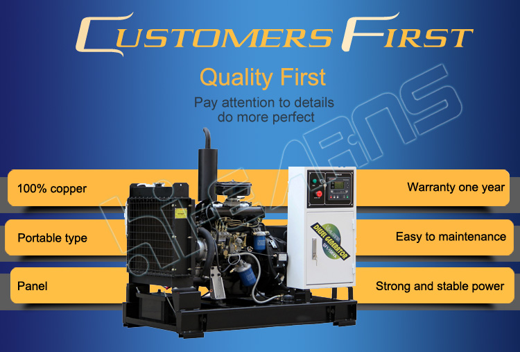 20KW 25KVA three phase 40 amper CE ISO industry using water cooled open portable diesel Generator