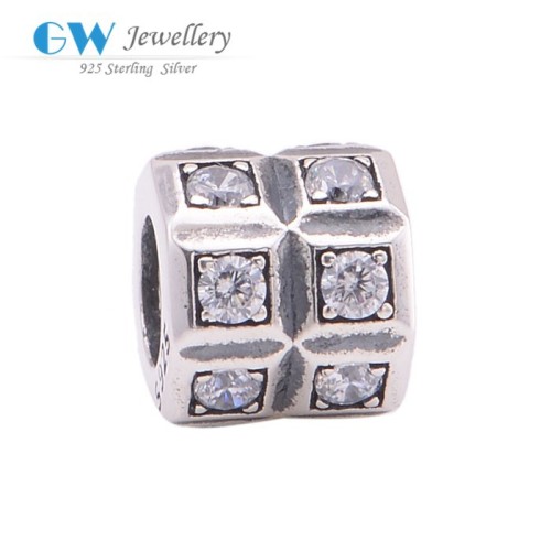 Beads Shop UK 925 Sterling Silver Beads Micro Pave CZ Beads Fine Jewelry