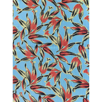 Tropical Design Polyester Bubble Crepe Printing Fabric