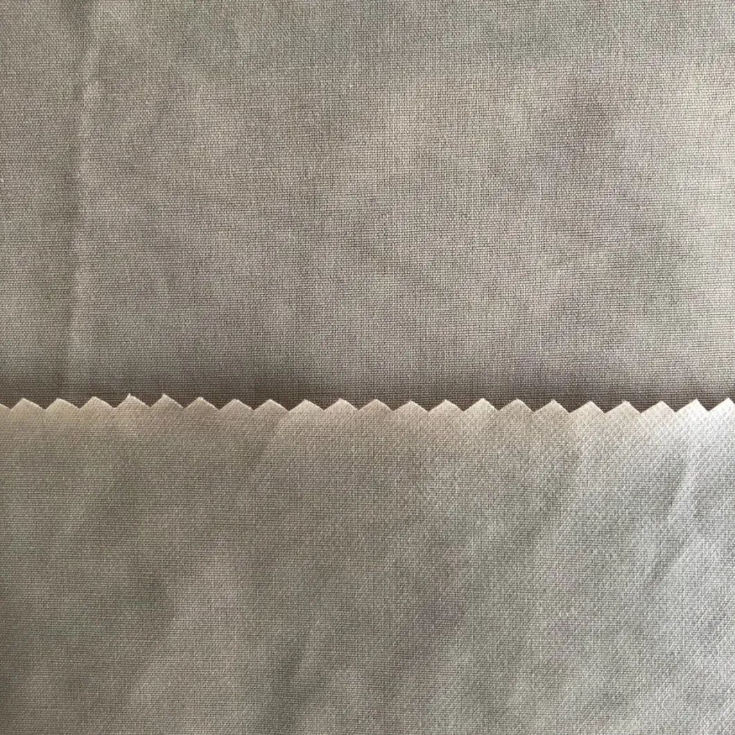21s Full Dull Plain Weave 28%Nylon, 72%Cotton Fabric with TPU Low Transparent Membrane Bonded
