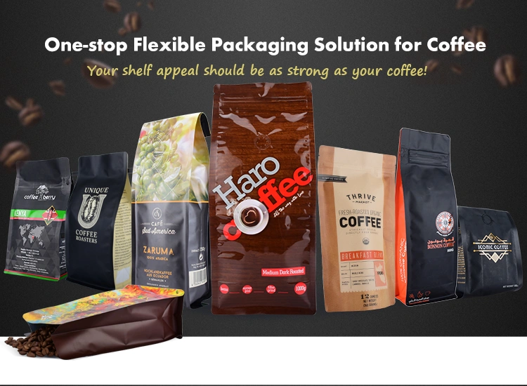 Laminating Films Coffee Snack Nut Food Packaging Bag Zip-Lock Stand up Pouch Plastic Food Packaging Clear Aluminum Bag