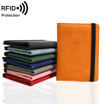 Custom Logo PU Leather Elastic Band Passport Wallets for 2024