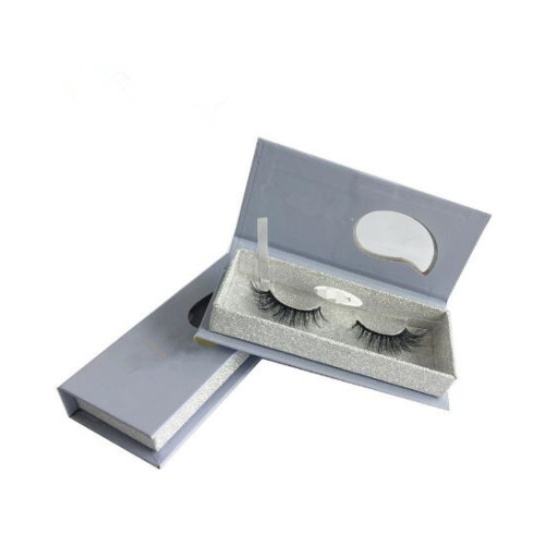Silver Glitter Eyelash Box Custom Magnetic Paper