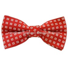 fashion design checked 100% silk red bowtie