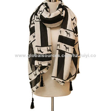 Zebra Print Polyester Scarf