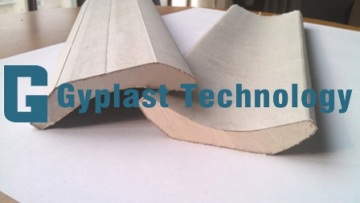 Paper faced gypsum cornice plant