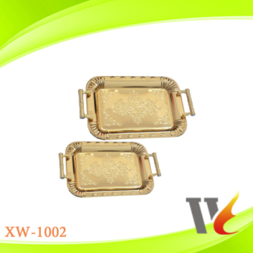 SS 410 stainless steel dinner tray with handle