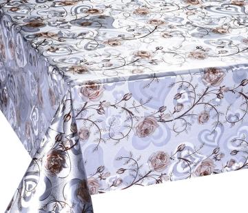 Vinyl PVC Golden Silver Embossed Table Cover
