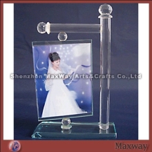 Clear Traditional Desk Top High Grade Lucite Photo Frame