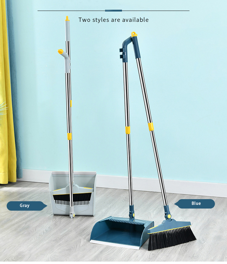 Topwill Hot Sale Indoor Cleaning Mudah Gunakan Sapu Plastik Pemasok Vertikal Berdiri Tanah Angin Debu Set