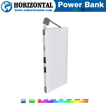 Exclusive power bank built in cable,portable power bank 4000mah