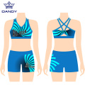 Custom Strap Sublimated Cheer Sport Bra жана кыска