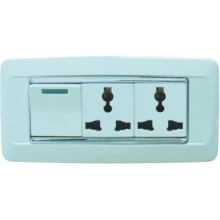 HYC2-036 Two Multifunction Sockets with A Switch/Wall Socket