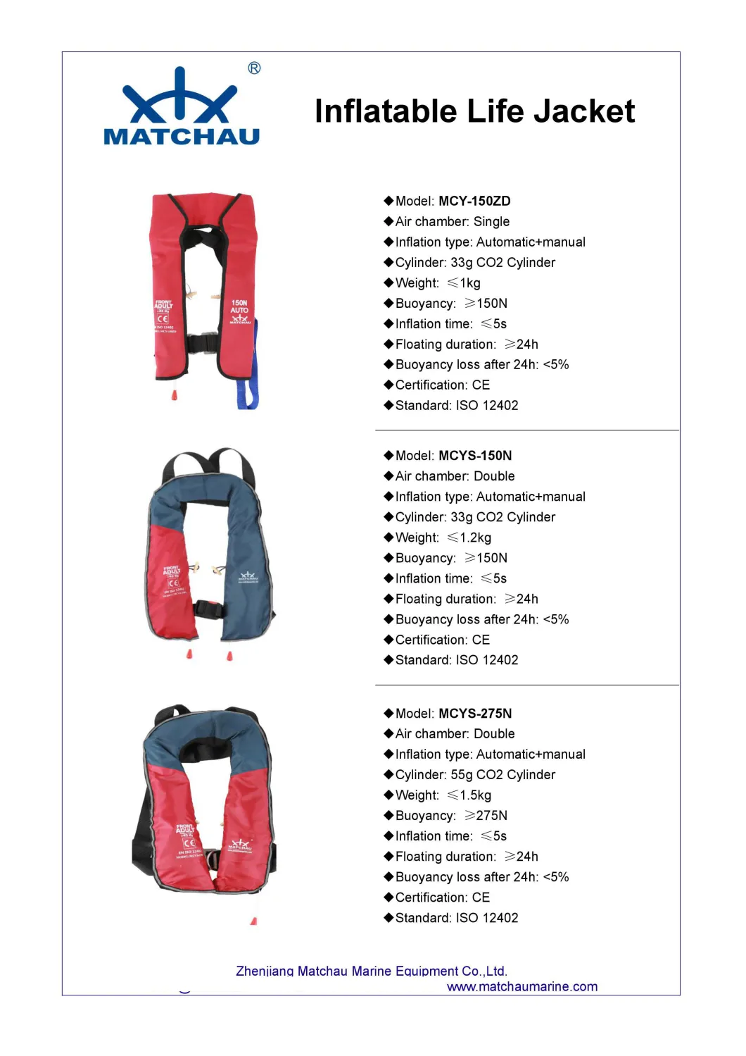 275n Marine Inflatable Life Jacket / Life Vest Pfd Rescue Life Product