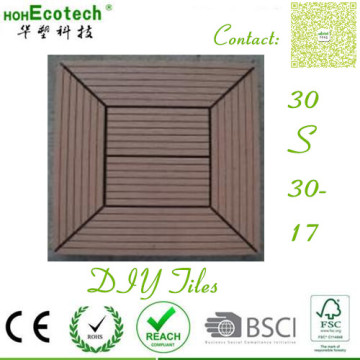 Timber composite vinyl waterproof wood tiles Exterior patio WPC deckings