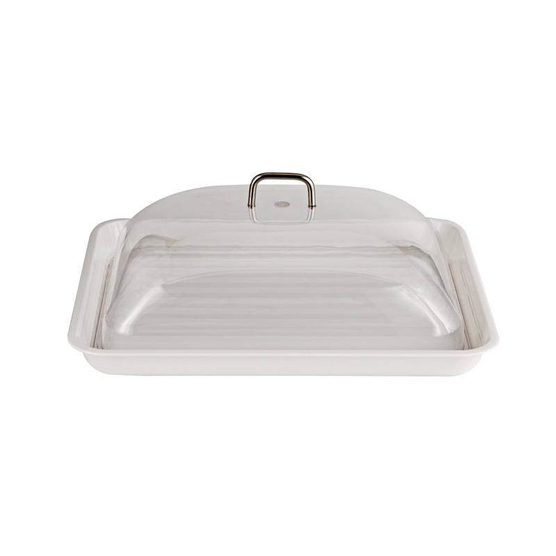 Deep Black Tray 45x35cm Polycarbonate Clear Tray 14x18 Inch Plastic Rectangular White Tray