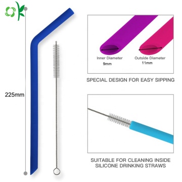 Soft Easy to Clean Foldable Silicone Drinking Straw