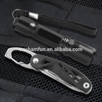 2pcs multifunction carabiner pocket knife LED torch ourdoor camping tools