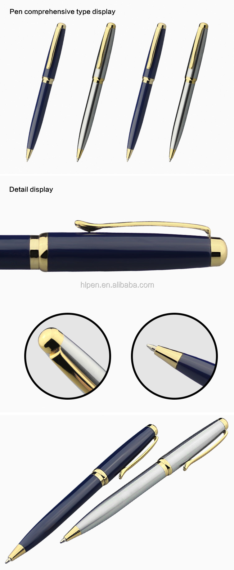 High quality free refill barrel color logo custom business pen