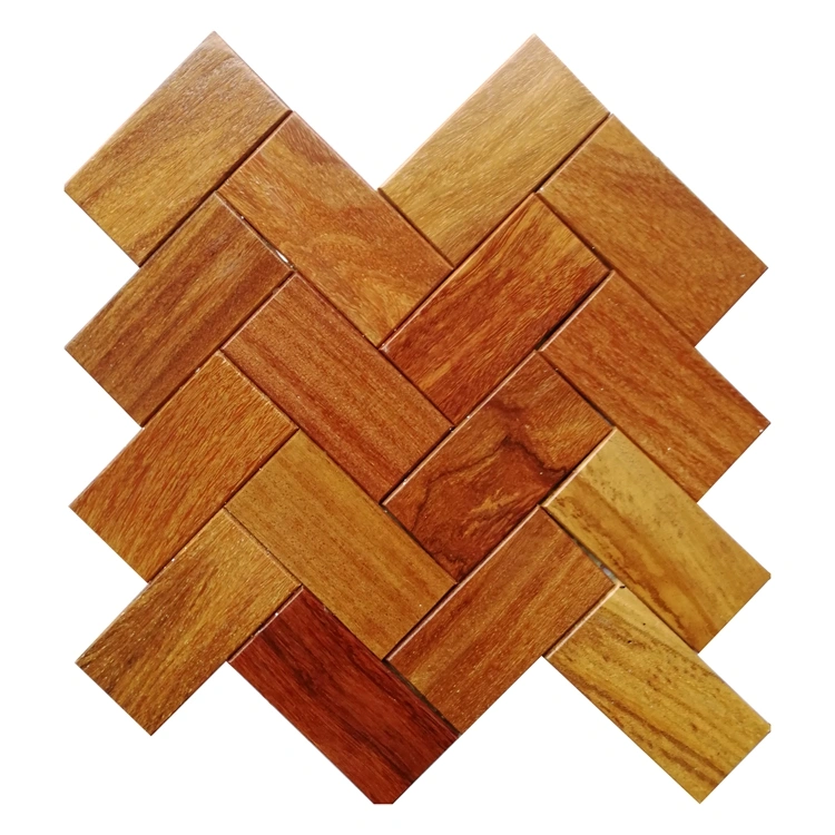 Insect-Proof Burlywood Copper Matte Hexagon 3D Wood Mosaic Tile Panel