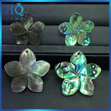 Genuine Paua shell flower pendants jewelry