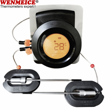 Waterdichte draadloze bluetooth bbq dekselthermometer met 2 vleessondes